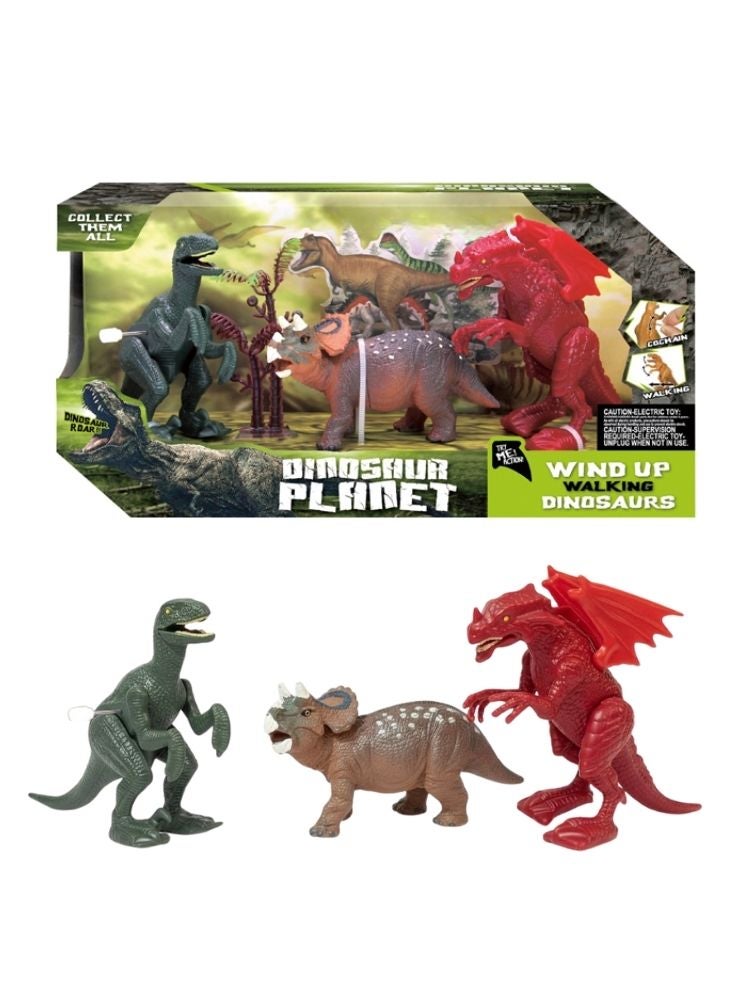 Dinosaur Planet 3-Piece Walking Dinosaur & Dragon Toy Set - Image 1